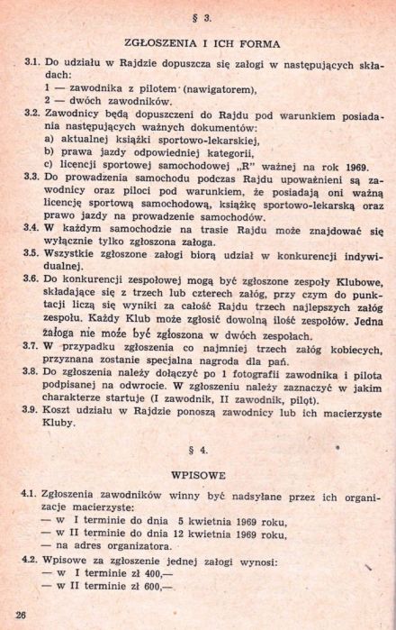 Rajd 1001 Jezior - 1969r.