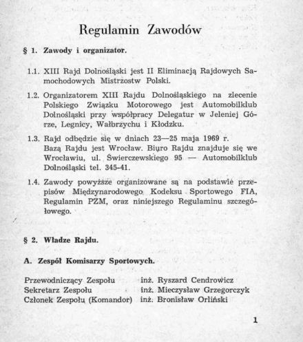 13 Rajd Dolnośląski - 1969r