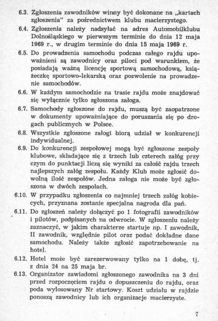 13 Rajd Dolnośląski - 1969r