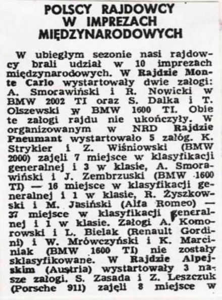 Rajdowe Mistrzostwa Europy Firm - podsumowanie 1969r