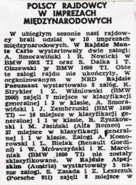 RMEK - Podsumowanie sezonu 1969r