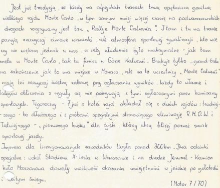 Rajd Monte Calvaria 1970r
