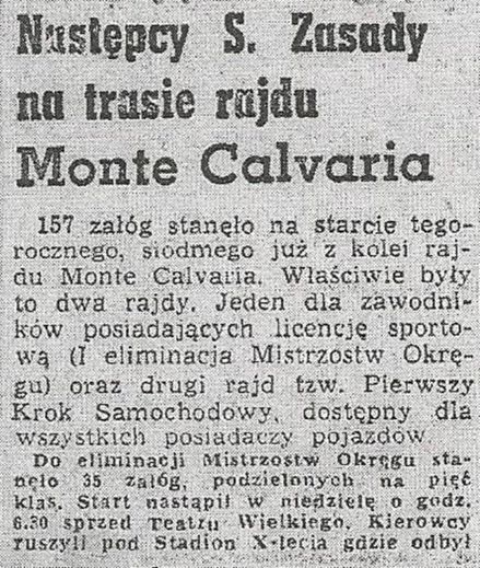 Rajd Monte Calvaria