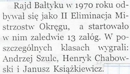 Rajd Bałtyku 1970r