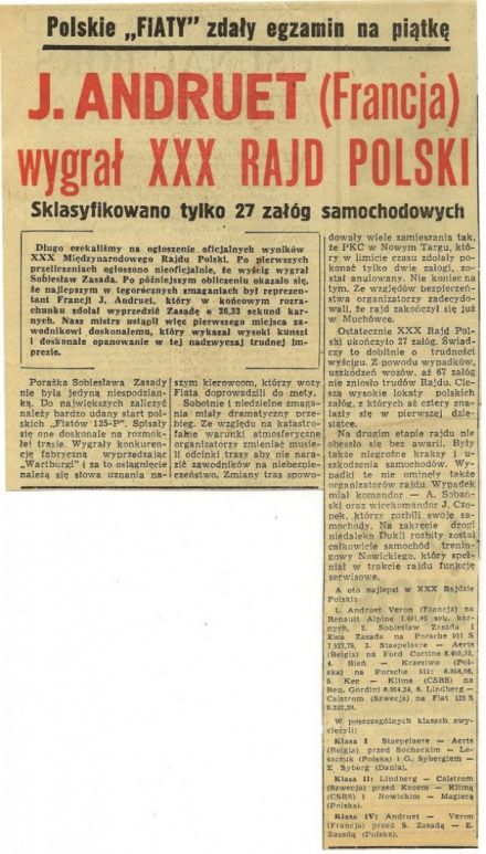 30 Rajd Polski - 1970r
