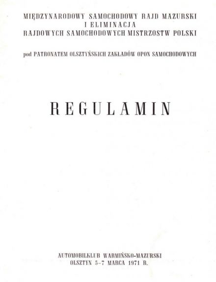 Rajd Mazurski - 1971r.