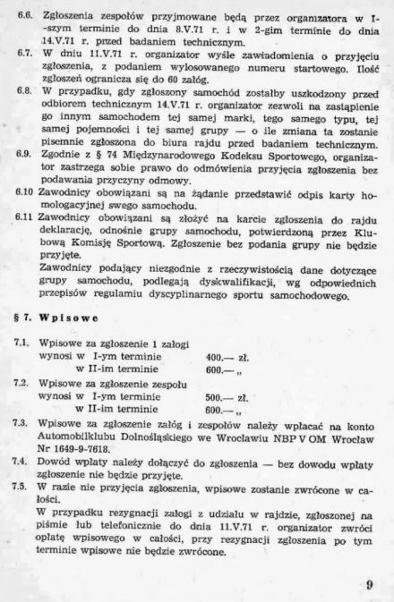 Rajd Dolnośląski - 1971r