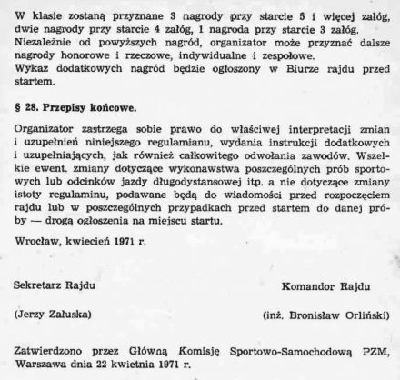 Rajd Dolnośląski - 1971r
