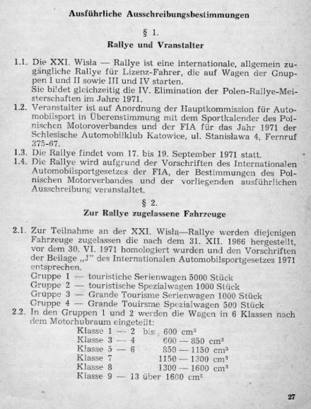 Rajd Wisły - 1971r