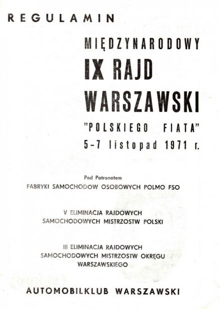 Rajd Warszawski - 1971r