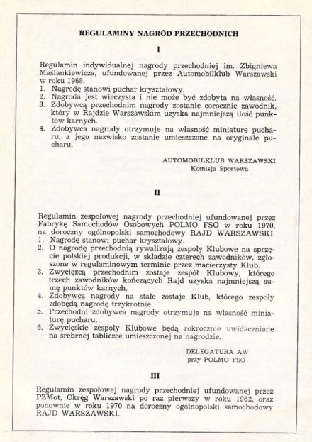 Rajd Warszawski - 1971r