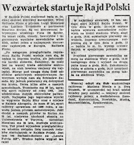 Rajd Polski - 1971r