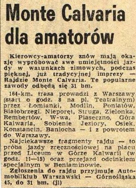 Rajd Monte Calvaria 1971