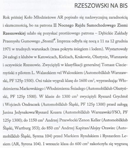 Nocny Rajd Rzeszowski - 1971r