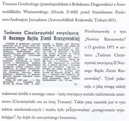 Nocny Rajd Rzeszowski - 1971r