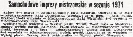 Wyścigowe Mistrzostwa Polski - 1971