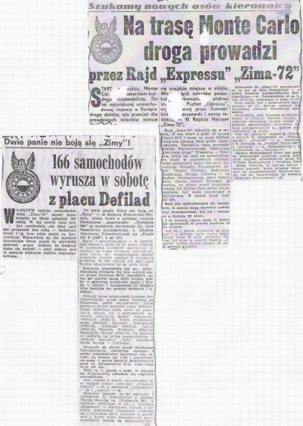 6 Rajd Zima.  26-27.02.1972r.