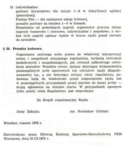 Rajd Dolnośląski - 1972r