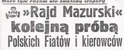 Rajd Kormoran. 3 eliminacja.  6-7.06.1972r.