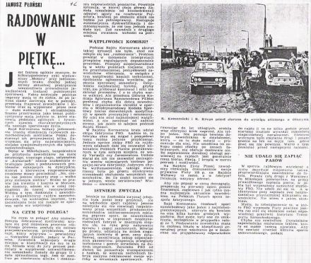 Rajd Kormoran. 3 eliminacja.  6-7.06.1972r.