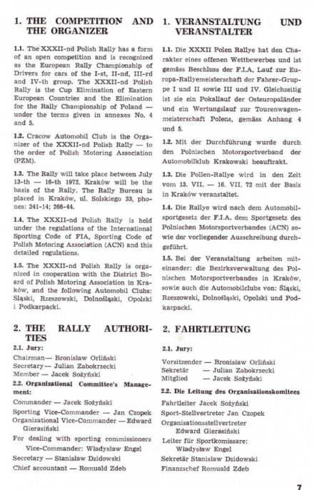 Rallye Poland - 1972r