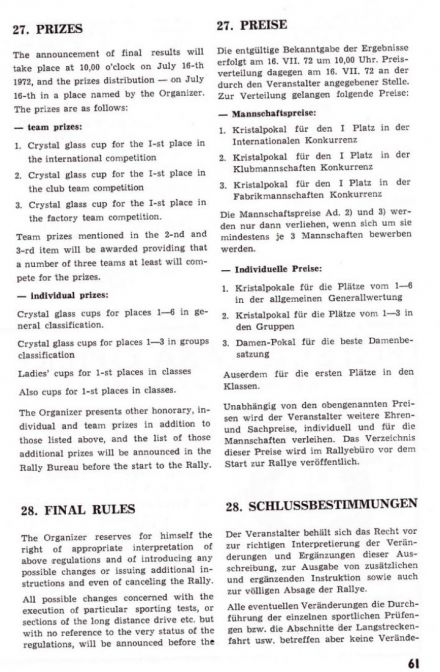 Rallye Poland - 1972r