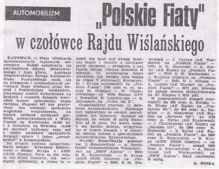 22 Rajd Wisły. 5 eliminacja.  15-17.09.1972r.