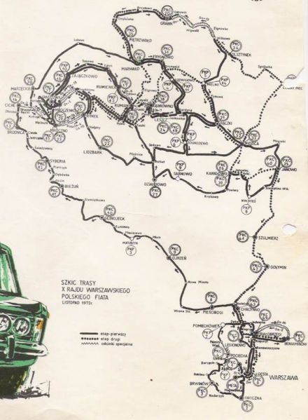 10 Rajd Warszawski „Polskiego Fiata”. 6 eliminacja.  10-12.11.1972r.