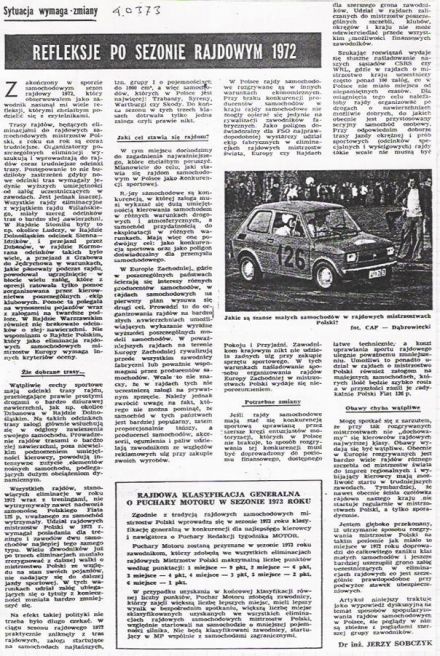 Rajdowe Samochodowe Mistrzostwa Polski – 1972r.