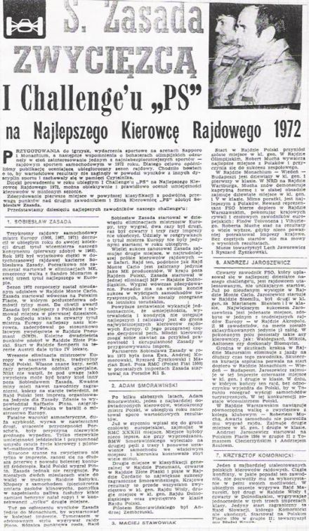 Rajdowe Samochodowe Mistrzostwa Polski – 1972r.