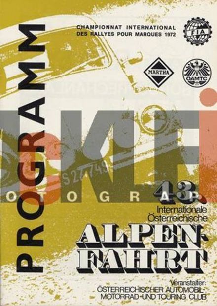 43 Österreichische Alpenfahrt Rallye.    6-10.09.1972r.