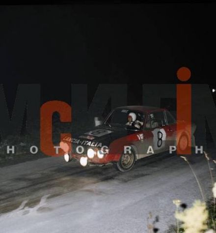 Sergio Barbasio i Piero Sodano na samochodzie Lancia Fulvia 1600 HF.