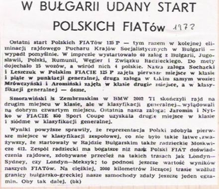 3 Rajd Złote Piaski.  23-25.06.1972r.