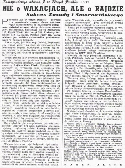 3 Rajd Złote Piaski.  23-25.06.1972r.