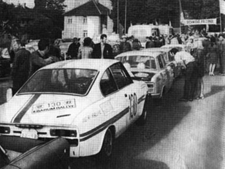 Vaclav Nosal i Jiři Šedivy na samochodzie Škoda 110 Rally coupe.