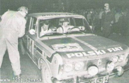 Maciej Stawowiak i Jan Czyżyk na samochodzie Polski Fiat 125p / 1600 Monte Carlo.