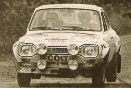 Timo Mäkinen i Henry Liddon na samochodzie Ford Escort RS 1600.