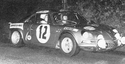 Joseph Bourdon i Rene Villerdieu na samochodzie Alpine Renault A 110.