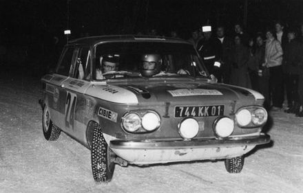 Yves “Vonvon” Evrard i Ginette Evrard na samochodzie NSU 1200 TT.