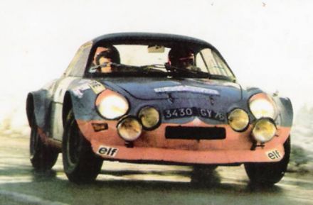 Bernard Darniche i Alain Mahe na samochodzie Alpine Renault A110.