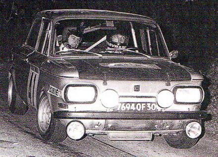 Yves Evrard i Bourdille na samochodzie NSU 1200 TT.