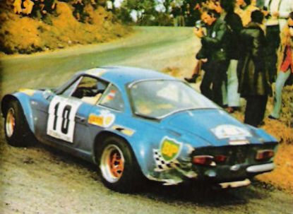 Serpaggi i Mariani na samochodzie Alpine Renault A 110/1800.