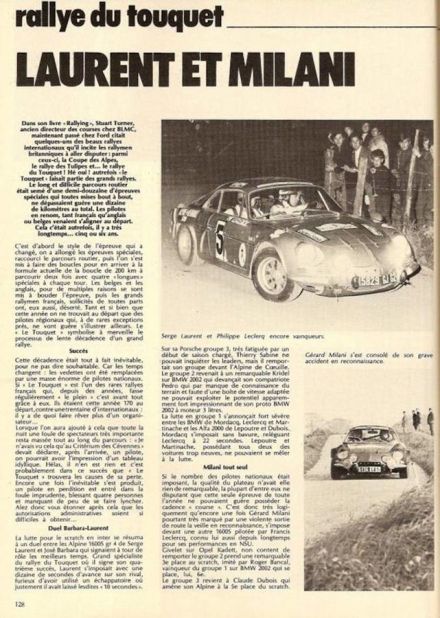 Rally du Touquet. 9 eliminacja.  15-16.07.1972r?