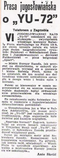 19 eliminacja - 6 Rajd Jugosławii 