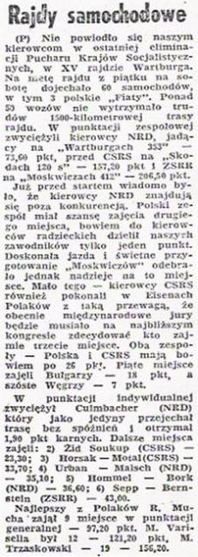 15 Rajd Wartburga.  27-28.10.1972r.