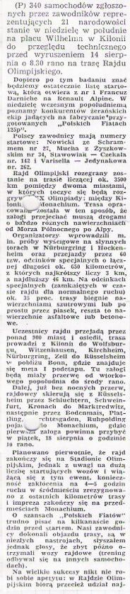 1 Olimpia Rallye. 7 eliminacja.  13-19.08.1972r.