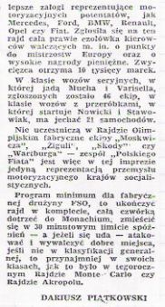 1 Olimpia Rallye. 7 eliminacja.  13-19.08.1972r.