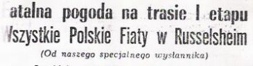 1 Olimpia Rallye. 7 eliminacja.  13-19.08.1972r.
