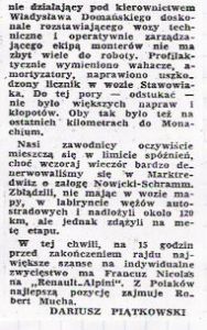 1 Olimpia Rallye. 7 eliminacja.  13-19.08.1972r.
