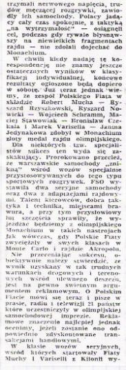 1 Olimpia Rallye. 7 eliminacja.  13-19.08.1972r.